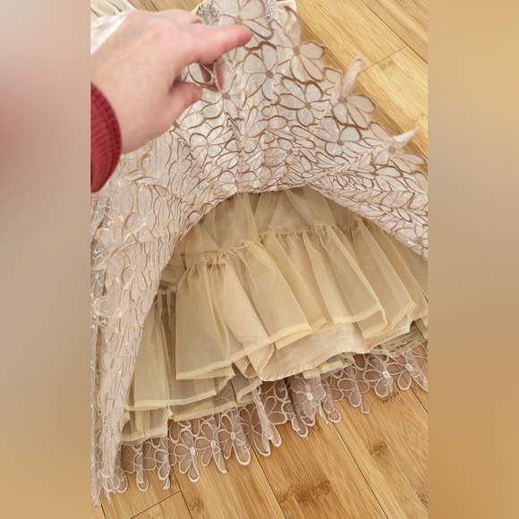 FROCK Anthropologie BEIGE SHEATH KNEE LENGTH SLEEVELESS DRESS - Picture 9 of 11